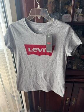 Levi's Gray Tee with Red Logo Tag